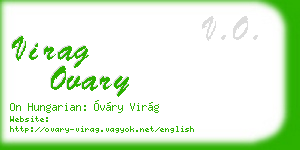 virag ovary business card